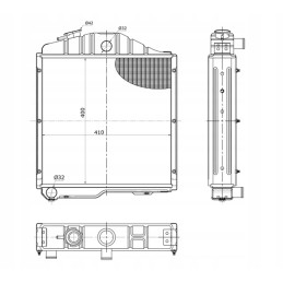 4 eilių varinis Zetor radiatoriaus vandens aušintuvas