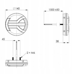 Apvalus LED galinis žibintas 12 24v
