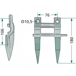 Dvigubas durtuvas skirtas New Holland High Capacity 6
