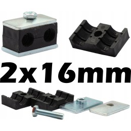 Gnybtas 2x16 vamzdžiams ir hidraulinėms linijoms