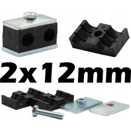 Gnybtas 2x12 vamzdžiams ir hidraulinėms linijoms