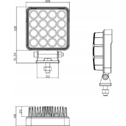 Kvadratinė LED darbo lempa 25w 3040 lm 10 30v sw