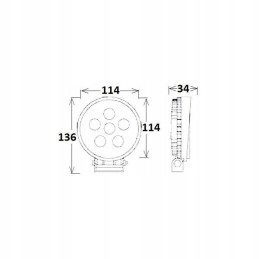 Darbinė lempa 5 LED 15w 9 32v 1100lm halogeninė 4x4