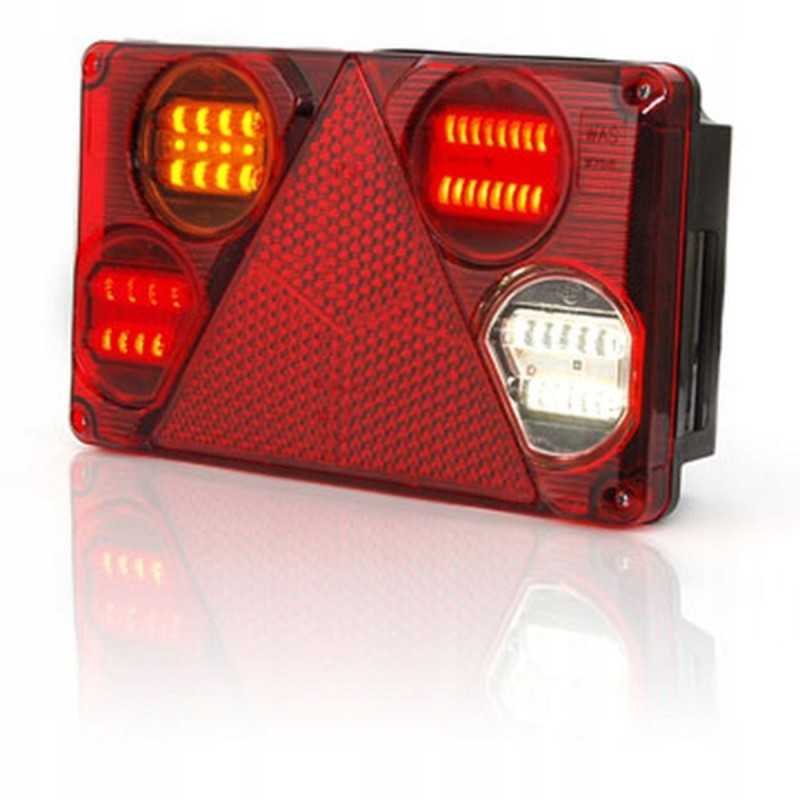 Kairysis galinis kombinuotas žibintas, LED 12 24v, su trikampiu nuo