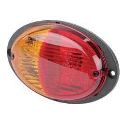 Galinis kombinuotas žibintas, ovalus, 12 24v, raudonas, oranžinis