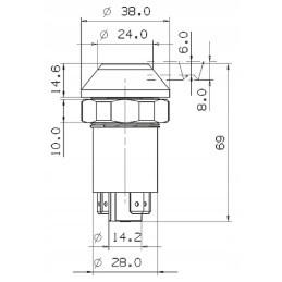 Apvalios blykstės mygtuko jungiklis