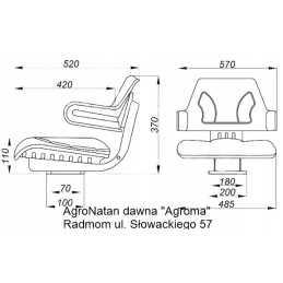 PVC sėdynė padalinta porankiais