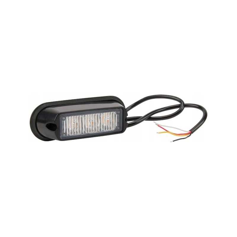 LED įspėjamoji lemputė 3 LED 6W 12 24V Kramp LA200