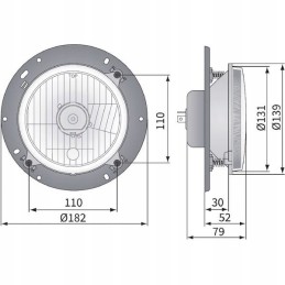 Priekinis žibintas h4 apvalus 12 24v