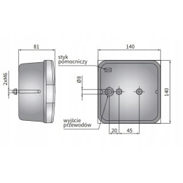 Galinis stabdymo žibintas, posūkio signalas, 140x140