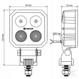LED darbo lempos prožektorius 1000 lm rinkinyje 2 vnt