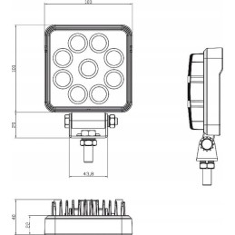 Kvadratinė LED darbo lempa 15w 1710 lm 10 30v sw