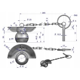 Kamuolys su apykakle, grūdintas, 3 kategorija 3 64x37 Warynski
