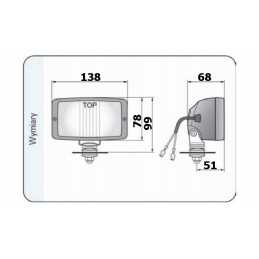 Darbinės lempos priekinis žibintas su lemputės reguliavimu h3