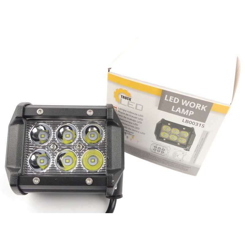 Halogeninė taškinė darbo lempa 6LED 18W 1800lm 4x4