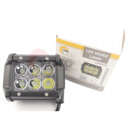 Halogeninė taškinė darbo lempa 6LED 18W 1800lm 4x4