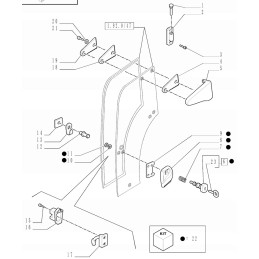 Veidrodinis įdėklas John Deere kombainui 395x208mm