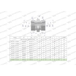 Metrinė hidraulinė jungtis bb m52x2 42l x g w