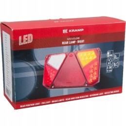 Dešinysis stačiakampis galinis kombinuotas žibintas, LED 12 24v