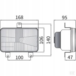 Stačiakampis halogeninis žibintas 12 24v