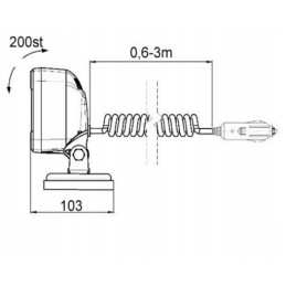 Halogeninė darbo lempa 9 LED prožektorius 12 24v magnetas