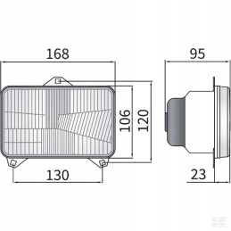 Stačiakampis halogeninis žibintas 12 24v
