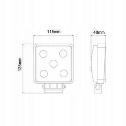 Darbinė lempa 5 LED 14W 9 32V 950lm halogeninė 4x4