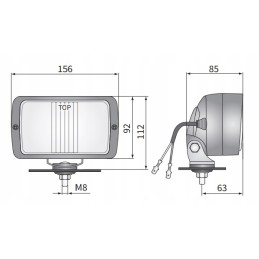 Baltas kelio žibintas h3 70w 156x92 e20 wesem