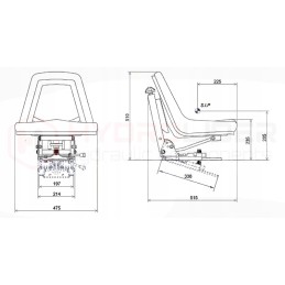 Patogi sėdynė su atrama traktoriui C 330