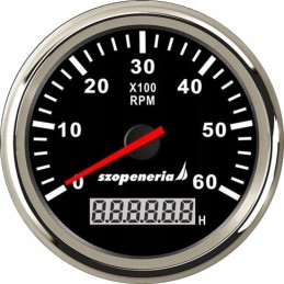 Tachometras su valandų skaitikliu 0 6000 juodas