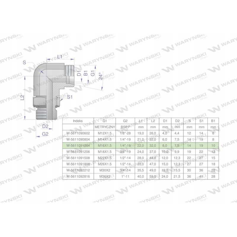 Hidraulinė alkūnė bb m16x1 5 10l x 1 4 v.š