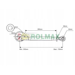 Centrinė jungtis cat 3 3 530 720mm john deere 600