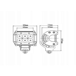 Halogeninė darbo lempa 6led 18w 1800lm 4x4