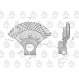 Pavarų sekcija iš Ursus C 330 stebulės, originalus Ursus