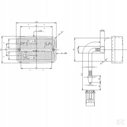 Stačiakampė LED markerinė lempa 12 24v su laidu