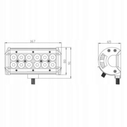 Halogeninė taškinė darbo lempa 12led 36w 3600lm 12 24v