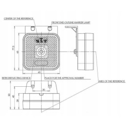 Kvadratinė LED markerinė lempa 12 24v su laidu