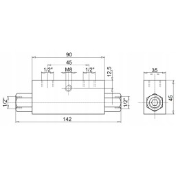 Hidraulinis vožtuvo užraktas cilindrui 1 2 50l