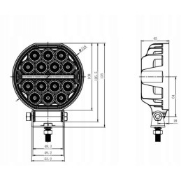 Apvali darbinė lempa 14xled juostelė 12 24v