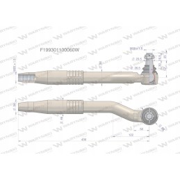 Dešinė vairo jungtis m22x1 5 f199301100060
