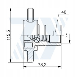 Prisukama drugelio greitoji jungtis, 1 VCR kištukas