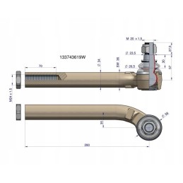 Vairo jungtis kairė 280mm 133743619 korpusas ih