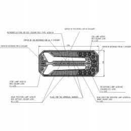 Stačiakampio kombinuoto galinio žibinto dinaminis 5 kontaktų