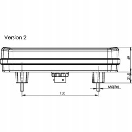 Stačiakampio kombinuoto galinio žibinto dinaminis 5 kontaktų