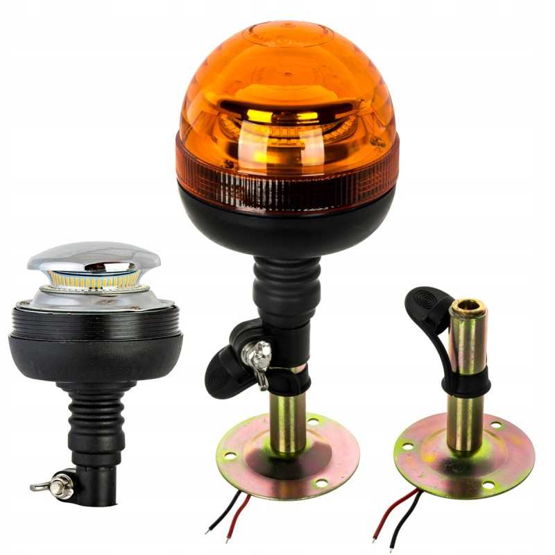 LED gaidžio įspėjamoji lemputė 12v 24v su laikikliu