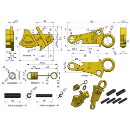 Cat 2HD Warynski W618ze kabliukų remonto rinkinys
