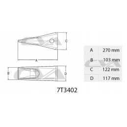 Katės dantis ekskavatoriaus kaušo J400 9kg CVA 7T3402