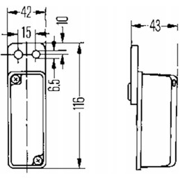 Markerinė lempa 5w stačiakampė 12 24v raudona ir balta