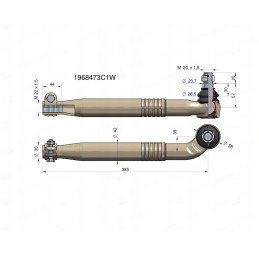 Skersinės vairo trauklės galo korpusas ih 385 mm m22x1 5