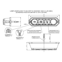 LED galinis žibintas LED galiniai žibintai 12 24v lzd 2264